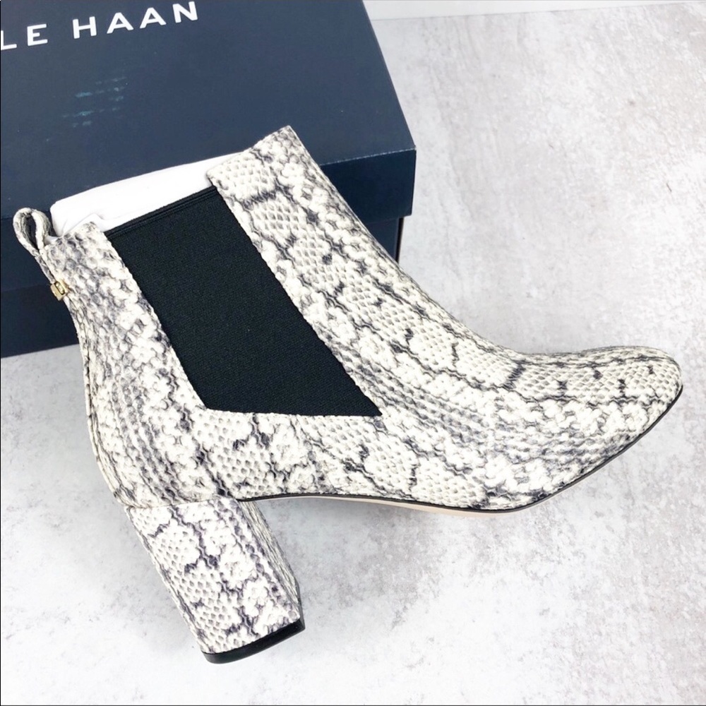 New Cole Haan leather snakeskin bootie 8